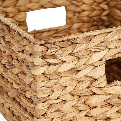 Honey-Can-Do Banana Leaf Storage Baskets –Water Hyacinth Woven Basket,Decorative Baskets for Shelves,Basket for Gifts,Closet,Pantry,and Home Organization,Set of 3,Multi-Size,(Pack of 3)