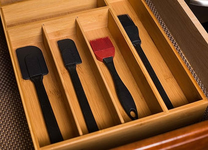 BIRDROCK HOME 2 pc Bamboo Drawer Organizer