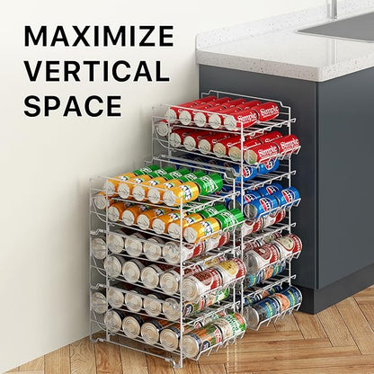 Simple Houseware Dual Row Front Loading Stackable Can Dispenser, White