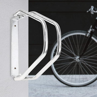 a Relaxdays Bicycle Stand for Wall Mounting, Wall Mount for 1 Bike, Galvanised, Adjustable, HBT: 32.5 x 9 x 28.5 cm, Silver