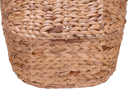 Household Essentials ML-4002 Tall Water Hyacinth Wicker Basket with Handles | Natural, Brown, Natural