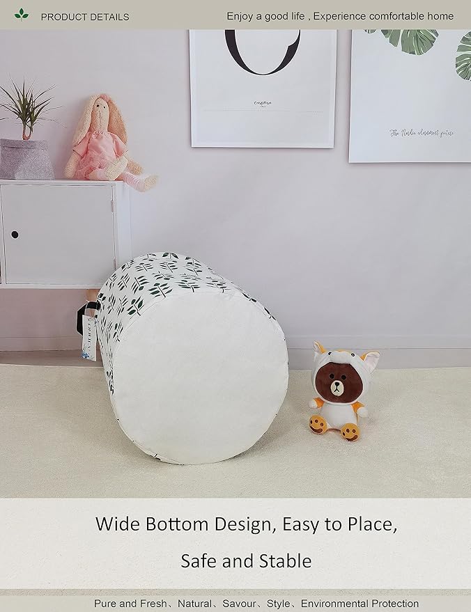 Round Waterproof Laundry Basket,Foldable Storage Basket,Laundry Hampers with Handle,Gift Basket,Suitable For Children's Room and Toy Storage (Leaf)