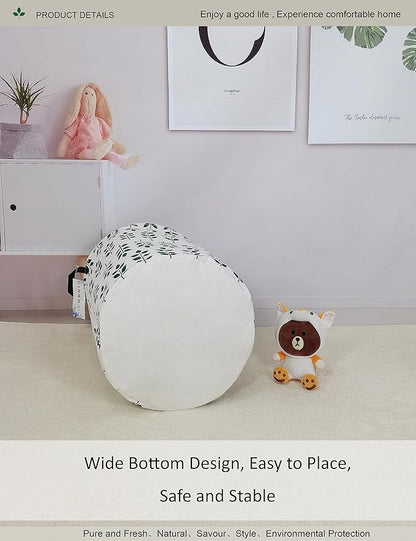 Round Waterproof Laundry Basket,Foldable Storage Basket,Laundry Hampers with Handle,Gift Basket,Suitable For Children's Room and Toy Storage (Leaf)