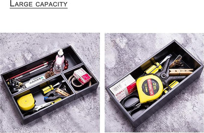Bamboo Box for Drawer Organizer Box for Kitchen Storage Boxes for Small Accessories, Black 8"*4"