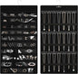 Hanging Jewelry Organizer Storage Roll, Double-Sided Necklaces Holder, 42 Pockets Plus 36 hooks Earrings Organizer Hang in Closet, On Wall, or Doors, Black