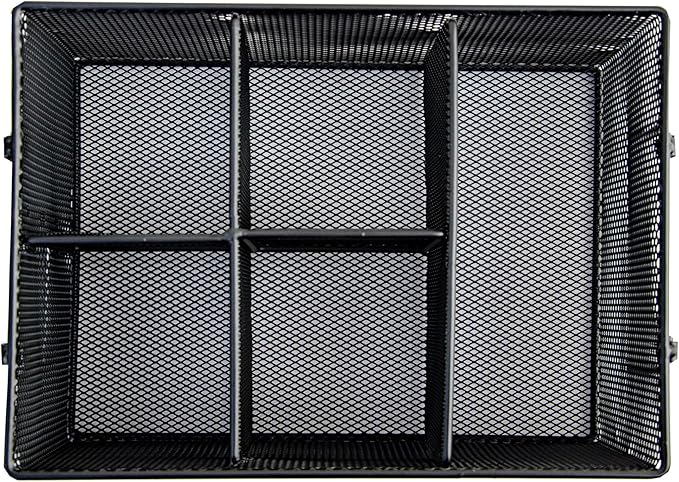 Utensil Holder for Party Hosting Essentials 4 Silverware Carrier Slots, 1 Small Paper Plate Holder, 2 Side Handles – Condiment, Grill Flatware Caddy Outdoor Cutlery Caddy (Black)