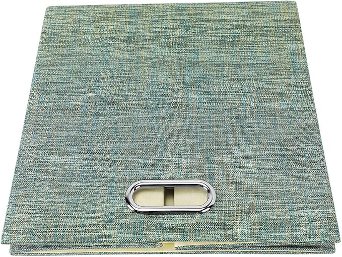 Posprica Storage Boxes, Foldable Organiser Cube Basket Bin, Thick and Heavy Duty (28×28×28cm/4pcs, Teal)