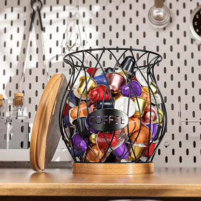 Coffee Pod Holder, Black K Cup Holder for Counter, Small Bar Accessories for Coffee Bar Station(Balck)