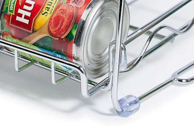 Che'mar Can Organizer for Pantry - Stackable Can Rack for 36 Cans, Canned Food Storage, Pantry Shelf, Kitchen Cabinet or Countertop. (Chrome) | for Pantry