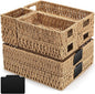 Marsui 9 Pcs Paper Rope Storage Baskets with Handle Labels Handwoven Multi-size Primary Color Storage Bins for Organizing Small Baskets Container for Shelves Closet Pantry Toilet