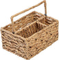 Honey-Can-Do Multi-Use 3-Compartment Wicker Basket Caddy with Handle, Natural STO-09844 Natural Medium