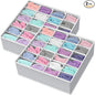 Simple Houseware 2 Pack Closet Sock Organizer, 24 Cell Drawer Divider, Gray