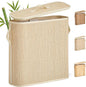 Bamboo Toilet Paper Storage Basket with Lid & Handle - 32L Large Capacity Handwoven Bathroom Organizer for 16 Rolls - Sturdy Stand Holder for Toilet Paper Organization, Light Natural