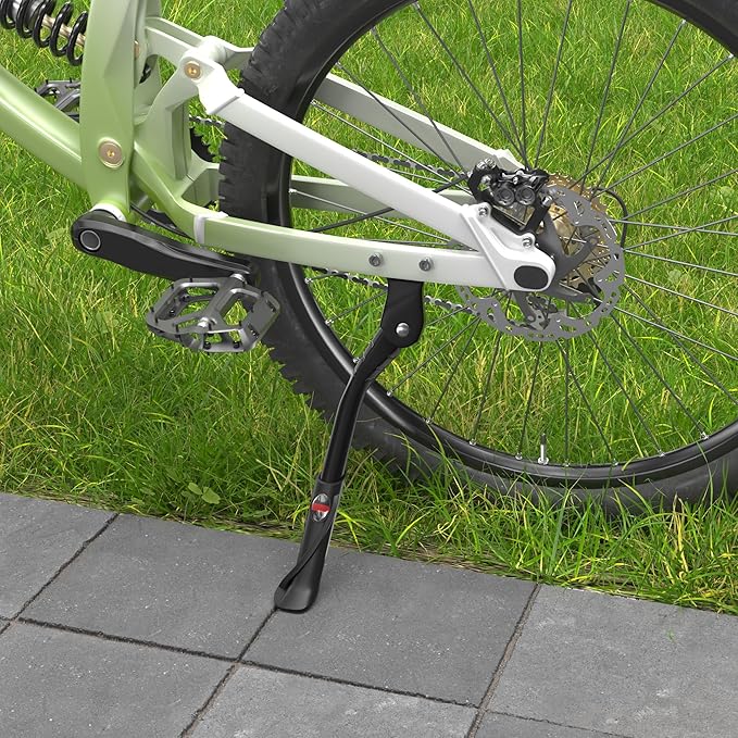 Heavy Duty Bike Kickstand, Aluminum Alloy Strong Rear Mount Bicycle Kick Stand for 24-29 inch Electric & Mountain Adult Bike, EBike Kick Stand for 40MM Hole Distance