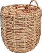 happimess BSK1003A Laurel Bohemian Hand-Woven Abaca Wicker Storage Basket with Handles, Seagrass Container for Decoration in Bedroom, Living Room, Laundry Room, Entryway, Natural