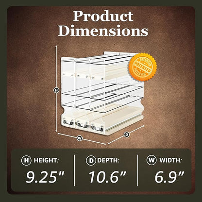 Vertical Spice Cabinet Mounted Spice Rack Organizer - 3 Drawers,15 Reg. & 30 Half Sized Spice Jars - Pantry Organizers & Storage - Pullout Shelf for Kitchen Cupboard (6.9''W x 9.25''H x 10.6"D, Cream)