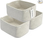 XUANGUO Small Woven Storage Baskets 12“X8”X5“ Decorative Rope Bins for Organizing Shelves, Closets, and Toys, Empty Gift Baskets, Cute Organizer Basket for Home and Office (grey, regular)
