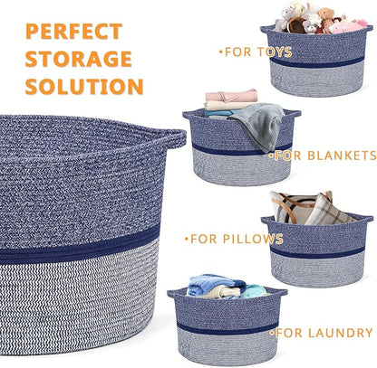 R RUNKA Extra Large Storage Basket - Soft Woven Organizer, 22" x 14"