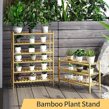 6-Tier Bamboo Shoe Rack for Entryway, Stackable | Heavy Duty | Multi-Function, Free Standing Shoe Racks for Bedroom Hallway Closet