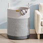 Nunsino Laundry Hamper 95L,Large Laundry Basket for Clothes,Decorative Storage Basket for Blankets,Cotton Rope Woven basket for bedroom,Grey White