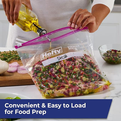 Hefty Slider Kitchen Storage Bags, Gallon Size, 66 Count (Pack of 4)