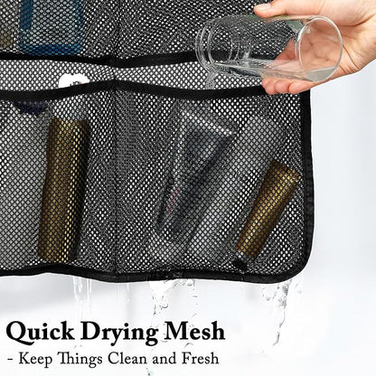 Fammart Mesh Shower Caddy Hanging, Quick-Drying Shower Organizer with 7 Pockets, Portable Bathroom Organizers and Storage for Shampoo, Soap, Loofah, Travel, and Cruise Essentials