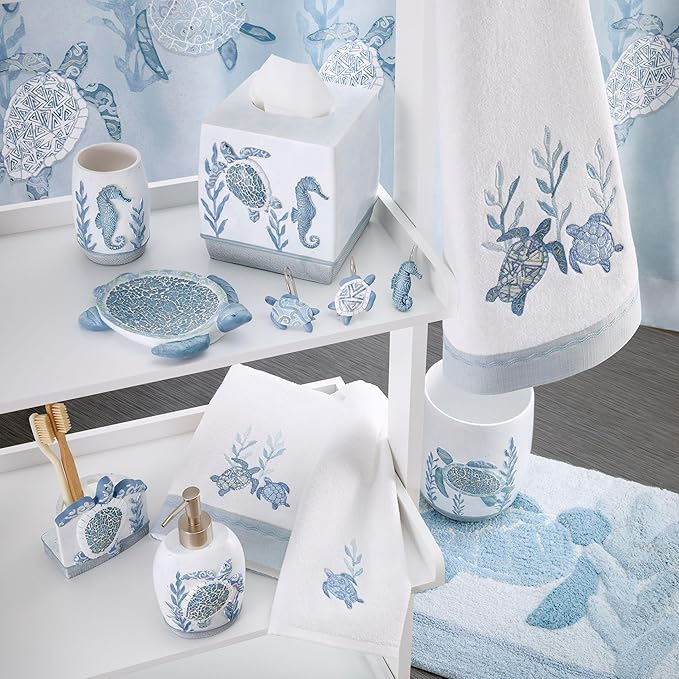 Avanti Linens - Soap Dish, Guest Bathroom Essentials, Sealife Home Decor (Caicos Collection)