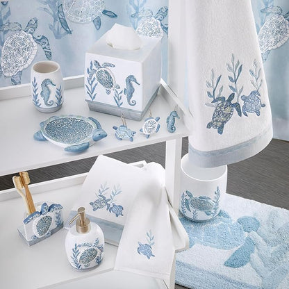 Avanti Linens - Soap Dish, Guest Bathroom Essentials, Sealife Home Decor (Caicos Collection)