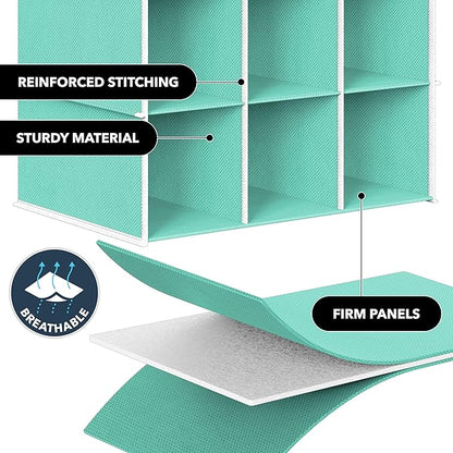 Simple Houseware 24 Section Shelves Hanging Shoes Organizer Holder for Closet, Turquoise