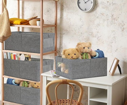 Fordonral 4 Pack Closet Organizers and Storage Bins, Storage Containers for Organizing Clothing, Jeans, Toys, Books, Shelves, Wardrobe - Closet Organizer, Large Storage Boxes Baskets with Window