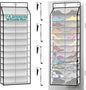 Kotkn 24-Pair Over Door Shoe Organizer for Family & Kids, Double Sided | Hanging Storage for Sneakers, Boots, Toys & Room Organization-Pearl White