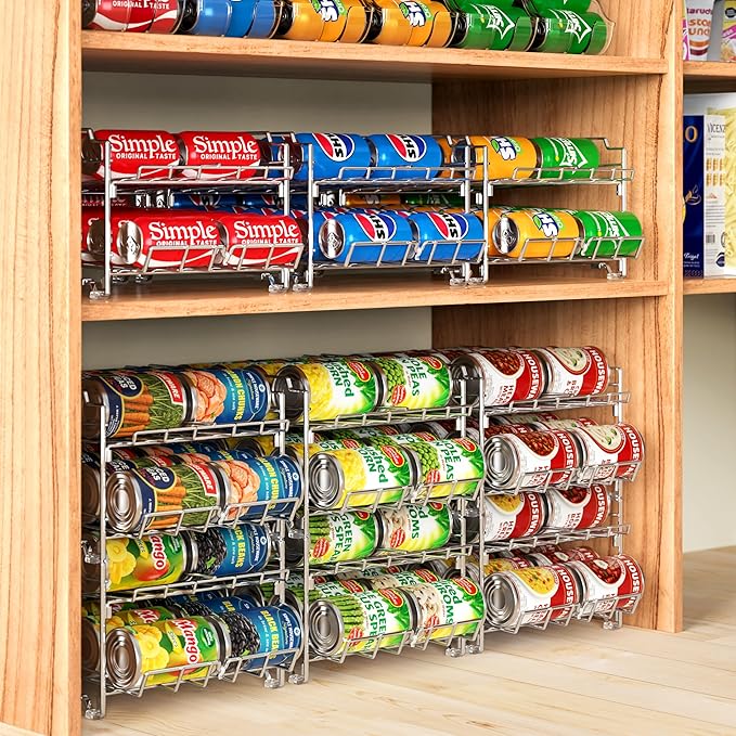 Simple Houseware Dual Row Front Loading Can Dispenser, Chrome