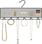 Simplify 12 Double Sided Jewelry Storage Hanger, Mesh Backing for Earrings, Hooks for Bracelets & Necklaces, Space Saver, Black, 26655-BLACK