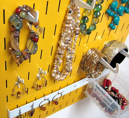 Wall Control Jewelry Organizer Wall Hanging Jewelry Holder Kit Wall Mounted Necklace Organizer Kit in Yellow