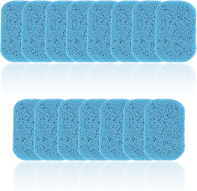 15 Piece Soap Saver,Soap Lift Pad Mat for Bathroom,Soap Dish and Soap Holder Accessory,Blue