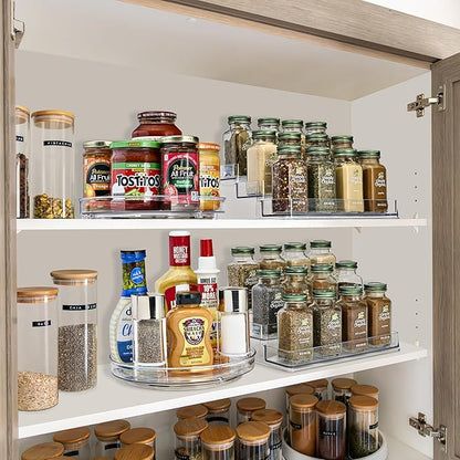 Sorbus Pantry Spice Organizer Set, 3-Tier Seasoning Organizer for Cabinet (2 Pack) Spice Rack, Spice Organization for Cabinet, Condiment Organizer Pantry & Refrigerator
