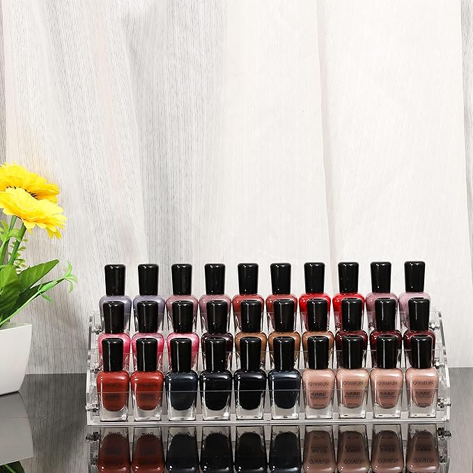 Cq acrylic 3 Layers Nail Polish Organizers And Storage,Clear Nail Polish Display Rack and Suitable for Sunglasses Holder and Sunglass Display