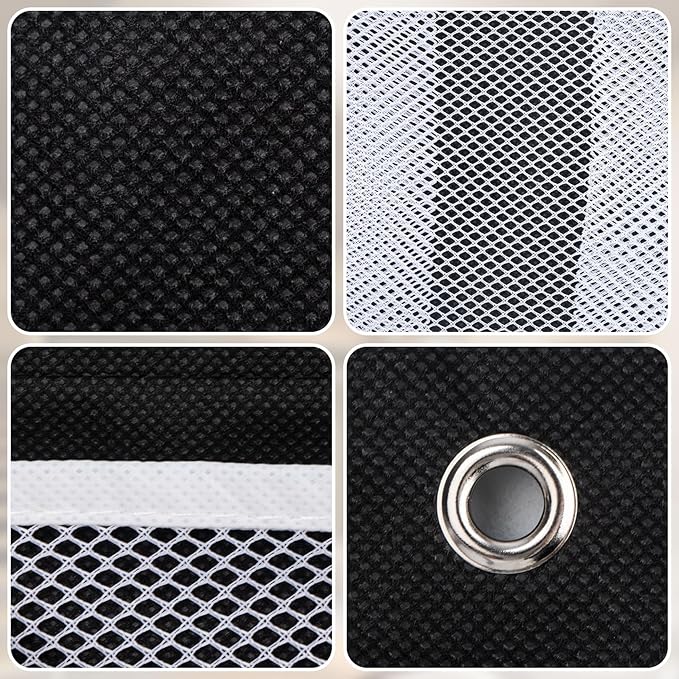 Pndeyo Bed Hanging Shoe Organizers with 3pcs Hooks, 4 Mesh Pocket Bedside Hanging Shoes Holder, Behind Door Storage Pockets for RV Dorm Entryway Bedroom Closet
