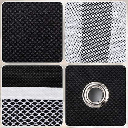 Pndeyo Bed Hanging Shoe Organizers with 3pcs Hooks, 4 Mesh Pocket Bedside Hanging Shoes Holder, Behind Door Storage Pockets for RV Dorm Entryway Bedroom Closet