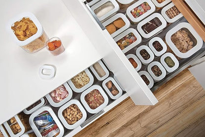 Mepal Modula Transparent Food Storage Container | 34oz/1,000ml | Perfect for Dry Goods | Dishwasher Safe | White Framed Lid | BPA Free | Made in Holland