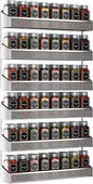 Auledio 2 Pack Spice Rack Organizer, 3 Tier Counter-top Stand or Wall Mounted Storage Rack Hanging Shelf for Kitchen Cabinet, Cupboard, Pantry Door or Bathroom Shower Cosmetic - Chrome