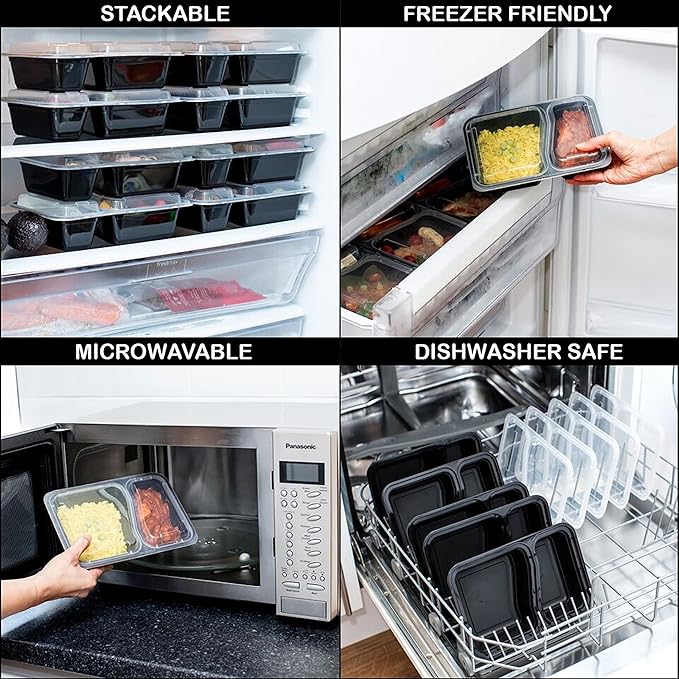 Igluu Meal Prep Containers Reusable (10 Pack) – Food Containers with Lids – Stackable, Microwave, Freezer & Dishwasher Safe – 28oz – 1 Compartment – BPA-Free