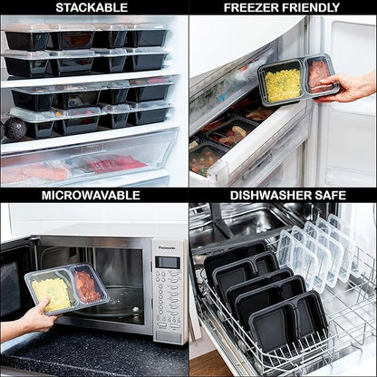 Igluu Meal Prep Containers Reusable (10 Pack) – Food Containers with Lids – Stackable, Microwave, Freezer & Dishwasher Safe – 28oz – 1 Compartment – BPA-Free