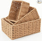 Small Wicker Basket for Organizing, Woven Storage Basket Set of 3 - Handwoven Natural Paper Rope Baskets to Declutter Any Room, Perfect for Organizing and Home Decor