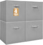 STORAGE MANIAC Storage Cubes, 13 Inch Collapsible Storage Bins with Handles, 4 Pack Fabric Foldable Bins for Organization, Durable Storage Bins for Closet, Shelves, Offices, Toys, 4-Pack Grey