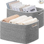 UBBCARE 2 Pack Storage Baskets for Shelves, Baskets for Organizing, Cube Shelf Storage Bin with Handles, Woven Storage Basket, 13"L x 9"W x 7.5"H, Grey
