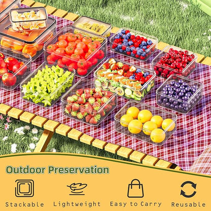 50 PCS Food Storage Containers with Lids Airtight (25 Lids & 25 Containers)- Reusable Plastic Leakproof Meal-Prep Container for Kitchen Storage Organization Microwave/Dishwasher Safe with Labels & Pen