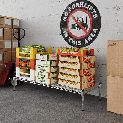 18" Deep x 48" Wide x 8" Height Wire Shelving Kit | 1-Tier | NSF Commercial Storage Rack Unit