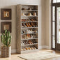 LITTLE TREE 9-Tier Shoe Cabinet, 32 Pairs Wooden Shoes Cabinet with Adjustable Shelves for Entryway, 70.9" Tall Shoe Cabinet, Freestanding Modern Shoe Organizer for Living Room Bedroom, Light Grey