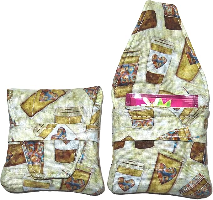 Tea Bag Wallet in a Small Teabag Shape, Sunflowers or Honey Bee Fabric Print, Your Choice, Handmade, Quilted